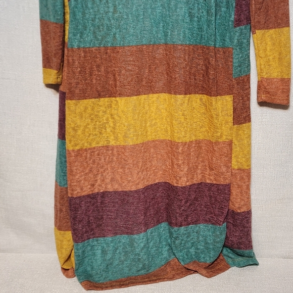 Jess Lea Striped Colorful Lightweight Duster Cardigan Long Sleeve Boho Small - Picture 7 of 9